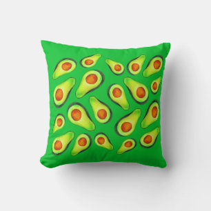 Pop art bright avocado green original watercolour cushion