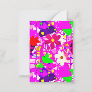 Pop art bright flowers card