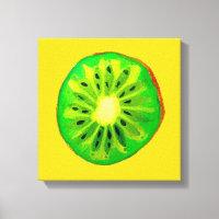 Pop art bright kiwi fruit original watercolour