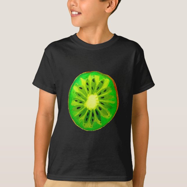 Pop art bright kiwi fruit original watercolour T-Shirt (Front)