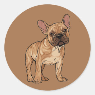 Pop Art Brindle French Bulldog Graphic Classic Round Sticker