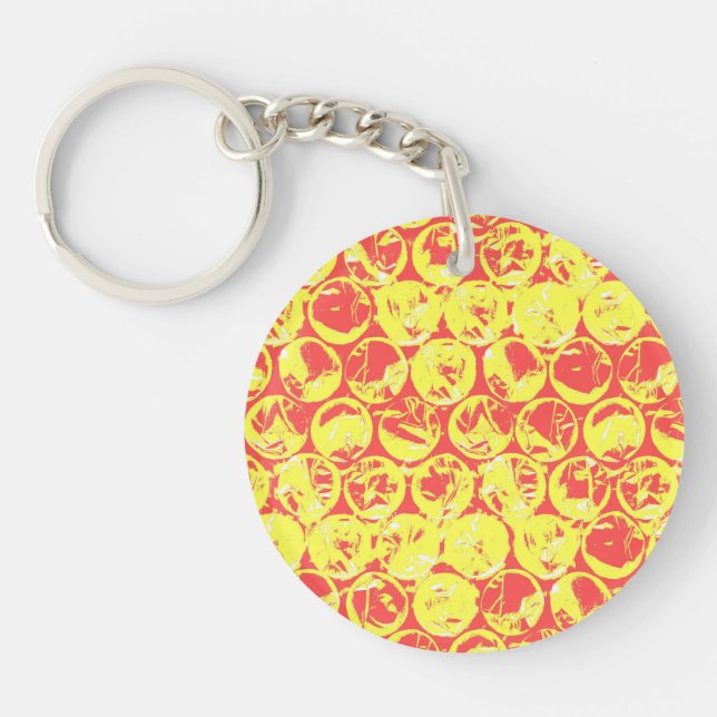 Pop art bubble wrap key ring (Front)