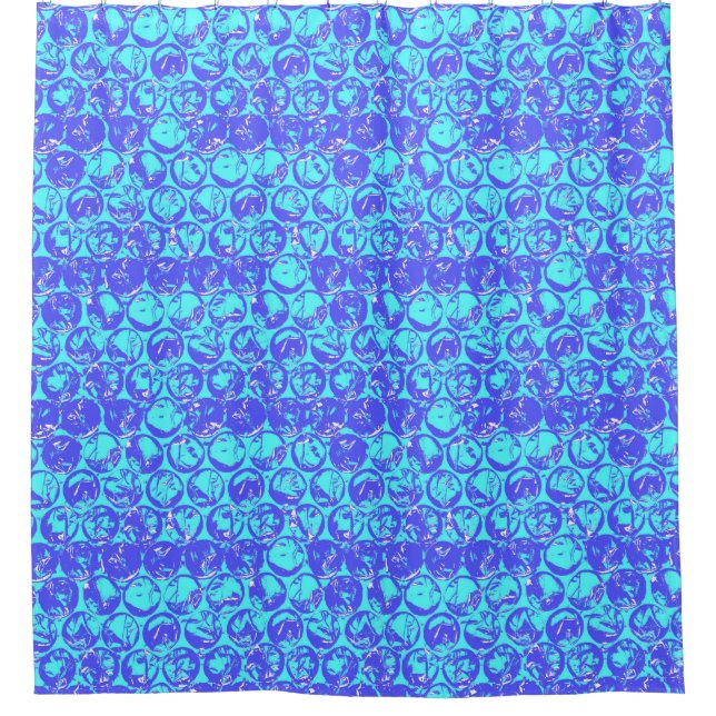 Pop art bubble wrap shower curtain (Front)