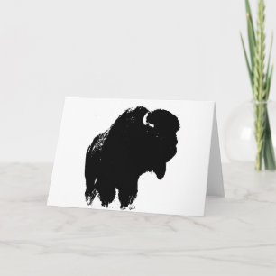 Pop Art Buffalo Bison Silhouette Card