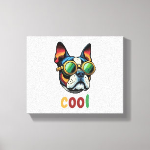Pop Art Bulldog With Goggles Canvas Print