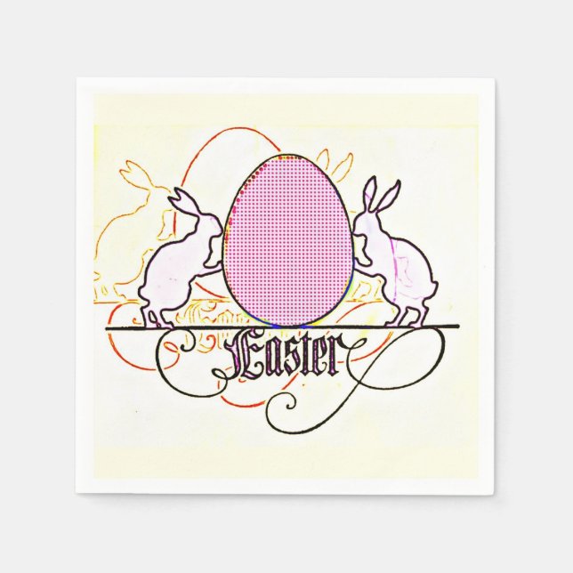 Pop Art Bunny Silhouttes Napkin (Front)