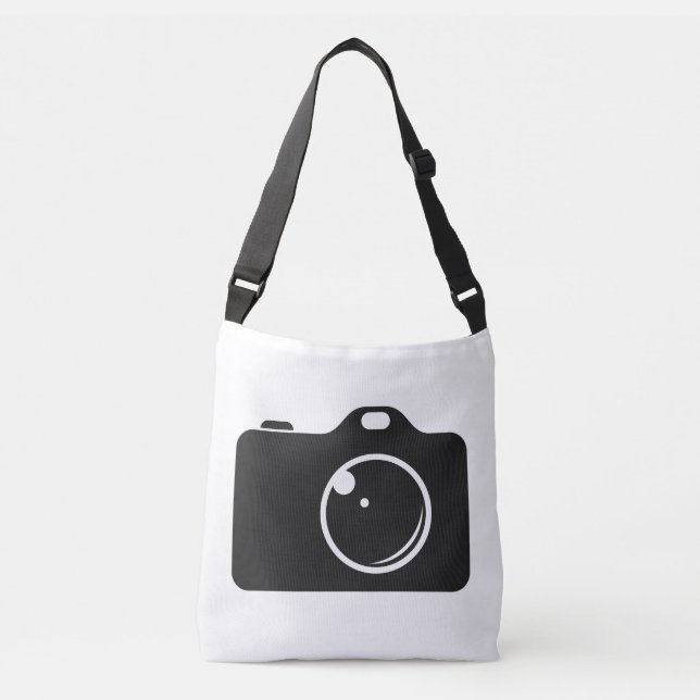 Pop Art Camera Black and White Crossbody Bag (Front)