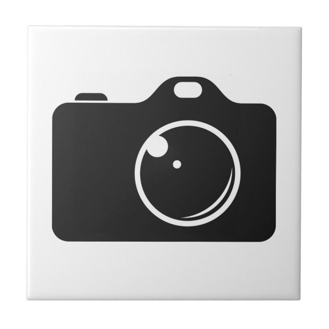 Pop Art Camera Black and White Tile (Front)