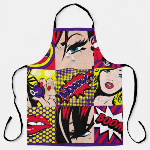 Pop art Card Illustrationart,pop,beautiful,comic,d Apron