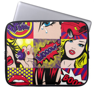 Pop art Card Illustrationart,pop,beautiful,comic,d Laptop Sleeve