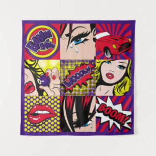 Pop art Card Illustrationart,pop,beautiful,comic,d Tapestry