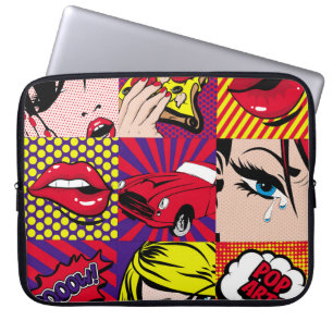 Pop art Card Illustrationpattern,art,comic,pop,ret Laptop Sleeve