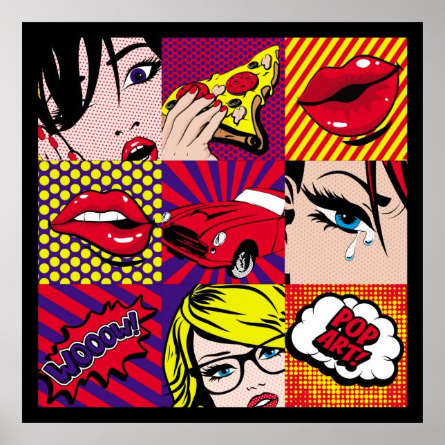 Pop art Card Illustrationpattern,art,comic,pop,ret Poster (Front)