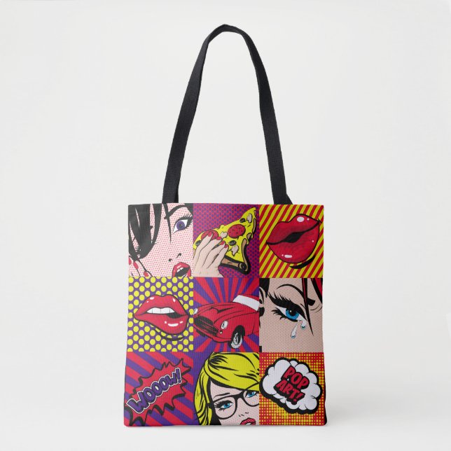 Pop art Card Illustrationpattern,art,comic,pop,ret Tote Bag (Front)