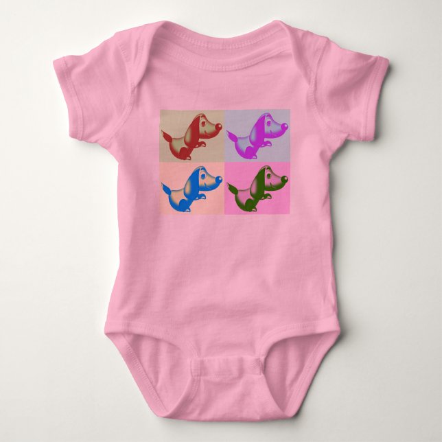 Pop Art Cartoon Dog Infant Creeper (Front)