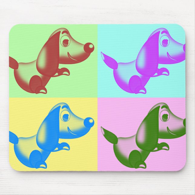 Pop Art Cartoon Dog Mouse Pad (Front)