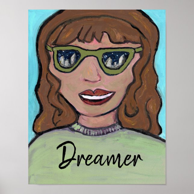 Pop Art Cartoon Girl Preppy Custom Fun Poster (Front)