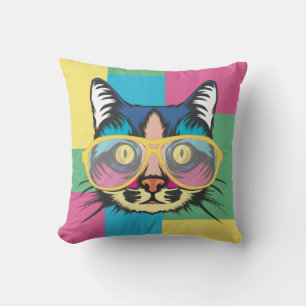 Pop Art Cat Cushion