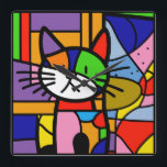 Pop Art Cat Design Vibrant and Coulourful Square Wall Clock<br><div class="desc">Brighten up any room with this vibrant pop art cat design! Featuring a playful kitty in vibrant hues of red, pink, blue, yellow, and purple, this one-of-a-kind artwork is sure to make any space feel more lively. Perfect for cat lovers, art enthusiasts, or anyone who needs a little more colour...</div>