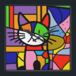 Pop Art Cat Design Vibrant and Coulourful Square Wall Clock<br><div class="desc">Brighten up any room with this vibrant pop art cat design! Featuring a playful kitty in vibrant hues of red, pink, blue, yellow, and purple, this one-of-a-kind artwork is sure to make any space feel more lively. Perfect for cat lovers, art enthusiasts, or anyone who needs a little more colour...</div>
