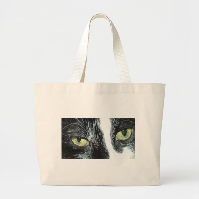Pop Art Cat Large Tote Bag (Front)