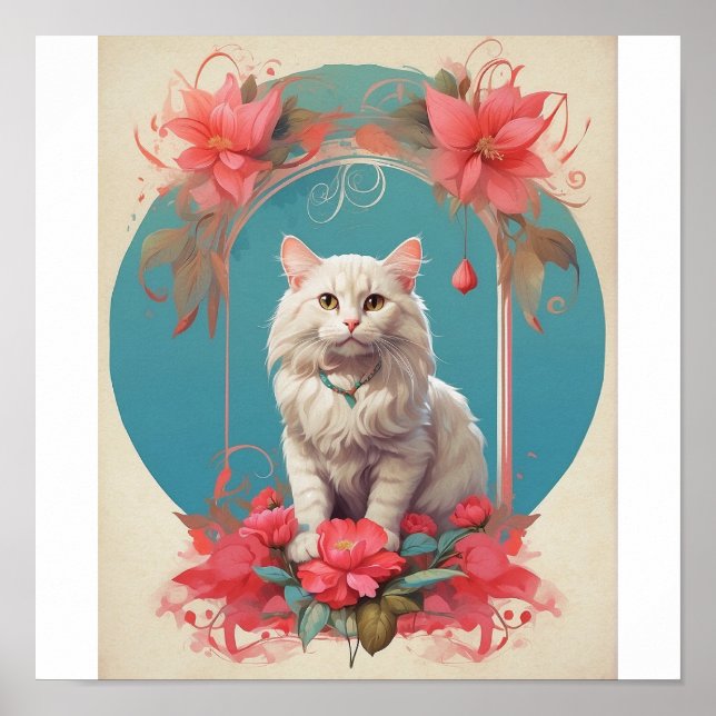 Pop Art cat Photo Modern Trendy  Poster (Front)