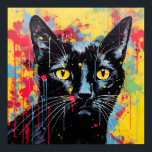 Pop Art Cats: Black Poster<br><div class="desc">Pop art abstract black cat</div>