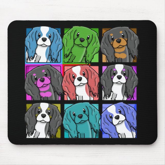 Pop Art Cavalier King Charles Spaniel Mouse Mat (Front)