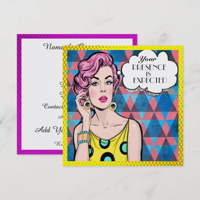 Pop Art Celebration Invitation (Front/Back)