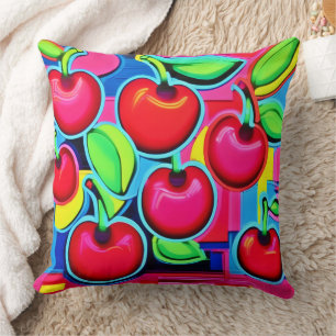 Pop Art Cherry Burst Cushion