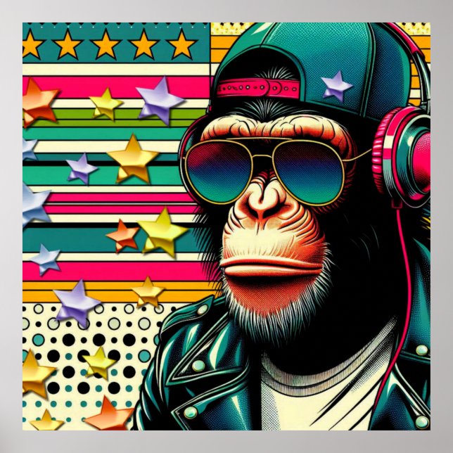 POP ART CHIMPANZEE 3 POSTER (Front)