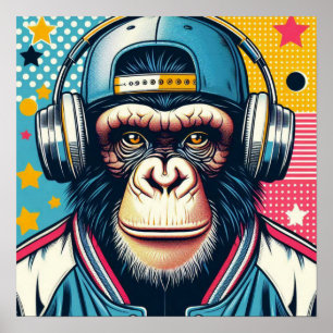 POP-ART CHIMPANZEE 6 POSTER