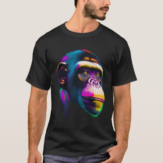 Pop Art Chimpanzee Chimp Animal Monkey Face Ape Mo T-Shirt