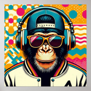 POP-ART CHIMPANZEE  POSTER
