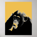 Pop Art Chimpanzee Poster<br><div class="desc">Digital Computer Animal Art - College Pop Art - Wild Animal Computer Images</div>