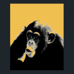 Pop Art Chimpanzee Poster<br><div class="desc">Digital Computer Animal Art - College Pop Art - Wild Animal Computer Images</div>