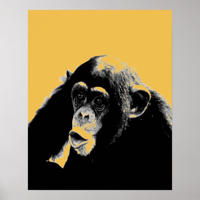 Pop Art Chimpanzee Poster (Front)