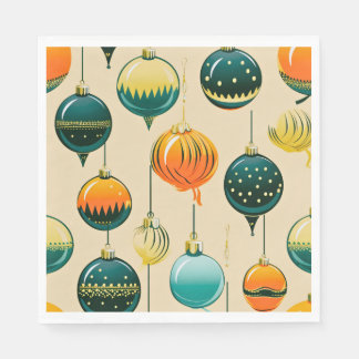 Pop Art Christmas Baubles Napkin