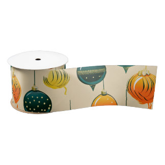Pop Art Christmas Baubles Satin Ribbon