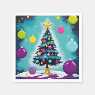 Pop Art Christmas Candy like Coloured Ornaments Napkin