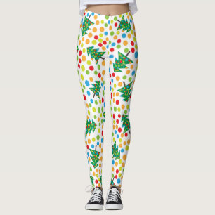 pop art christmas tree leggings