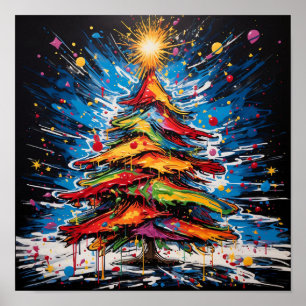 Pop Art Christmas Tree Poster