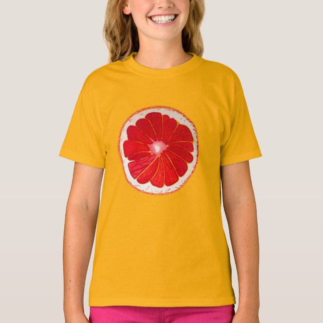 Pop art citrus pink grapefruit original T-Shirt (Front)