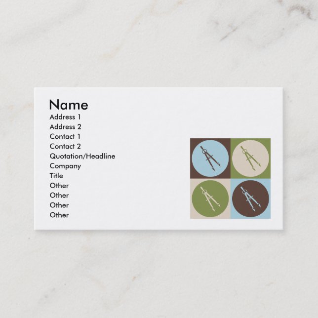 Pop Art Civil Engineering Business Card (Front)