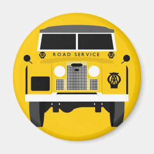 Pop art Classic MK2 Yellow AA Land Rover Magnet