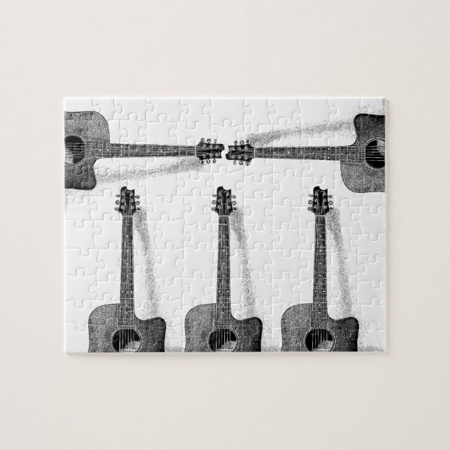 Pop Art Classical Guitar Painting Illustration Jigsaw Puzzle (Horizontal)