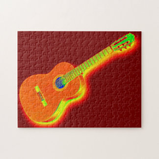 Pop Art Classical Guitar Painting Illustration Jigsaw Puzzle