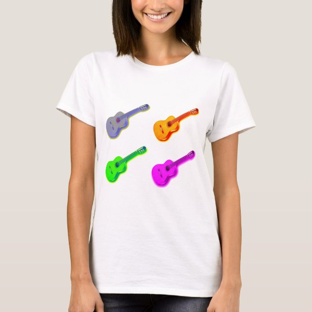Pop Art Classical Spanish Guitar T-Shirt (Front)