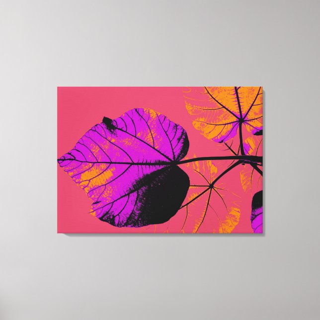 Pop Art Close-up Leaf Abstract Canvas Print (Front)