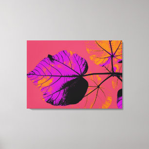 Pop Art Close-up Leaf Abstract Canvas Print